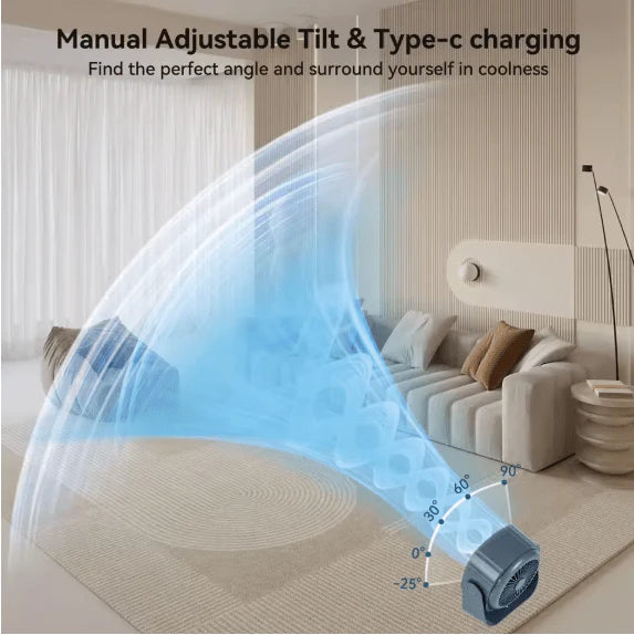 مروحة مكتب بدون شفرات بشاشة رقمية – موزع هواء صامت|Bladeless Desk Fan with Digital Display – Silent Air Circulator