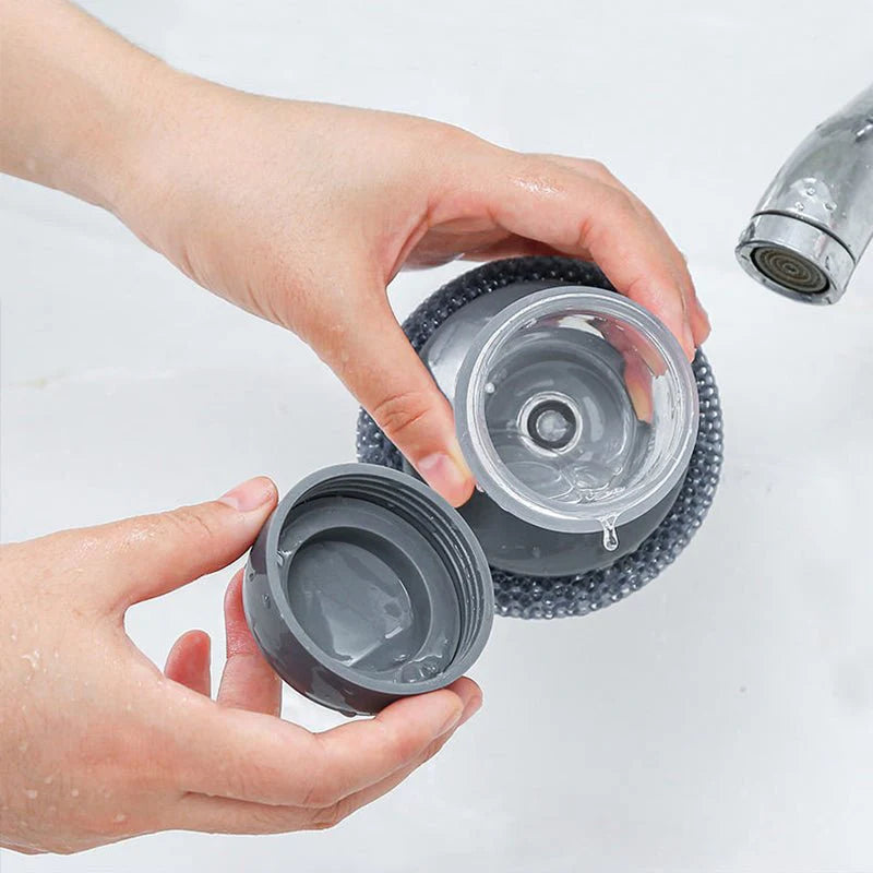 فرشاة جلي متعددة الوظائف بصابون داخلي✅All-in-One Scrubbing Brush with Liquid Reservoir