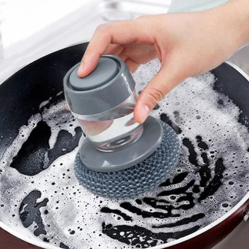 فرشاة جلي متعددة الوظائف بصابون داخلي✅All-in-One Scrubbing Brush with Liquid Reservoir
