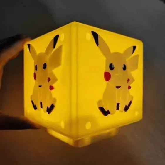 مصباح LED بصوت وشكل بيكاتشو| ⚡ Pikachu Cube Lamp – LED Light with Fun Sound🔊