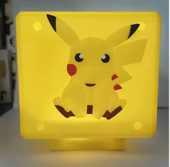 مصباح LED بصوت وشكل بيكاتشو| ⚡ Pikachu Cube Lamp – LED Light with Fun Sound🔊