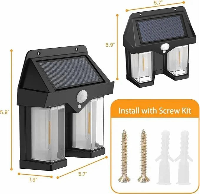 مصباح LED مزدوج يعمل بالطاقة الشمسية مع مستشعر حركة ذكي|DUAL SOLAR LED MOTION SENSOR LIGHT