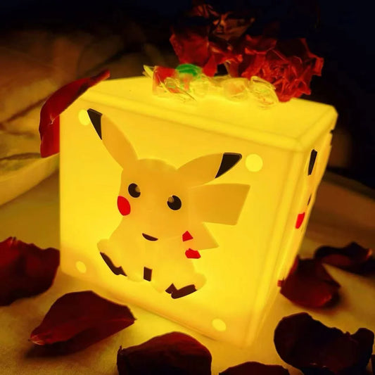 مصباح LED بصوت وشكل بيكاتشو| ⚡ Pikachu Cube Lamp – LED Light with Fun Sound🔊